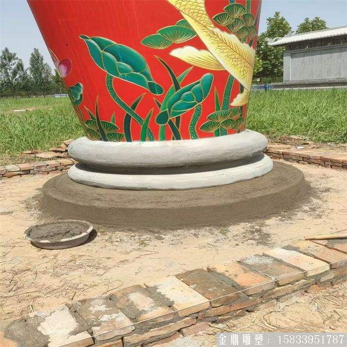 玻璃鋼大型花瓶雕塑 彩繪花瓶雕塑 (3)