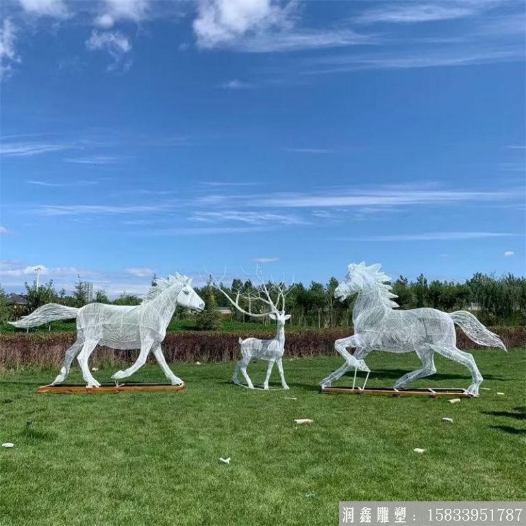 不銹鋼鏤空馬雕塑加工廠家