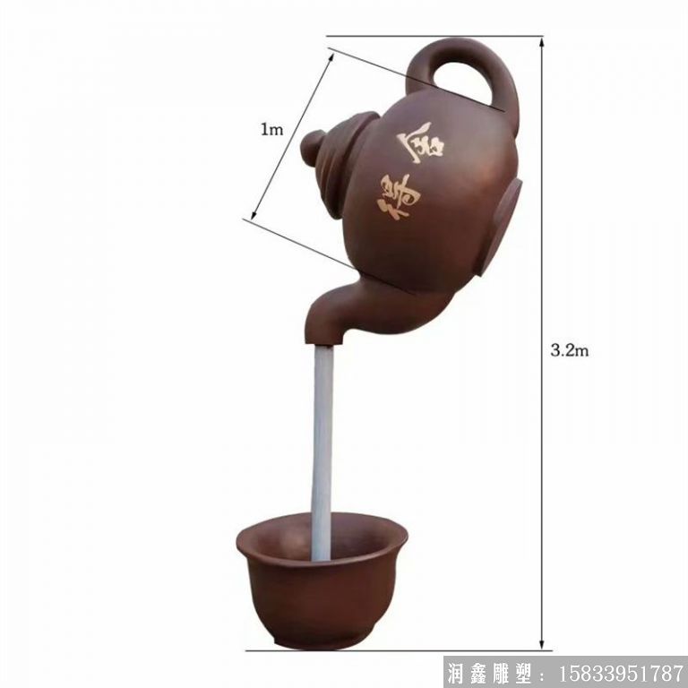 紫銅壺茶壺 鍛銅壺景觀流水?dāng)[件